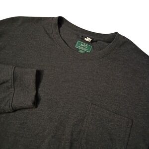 Woolrich Green Label Pocket Tee Mens XXL Charcoal Gray Long‎ Sleeve T-Shirt Crew